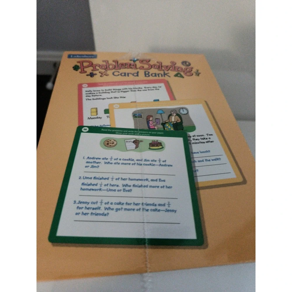 Problem Solving Card Bank by Lakeshore Grade 2-3, 5 Math Domains New sealed